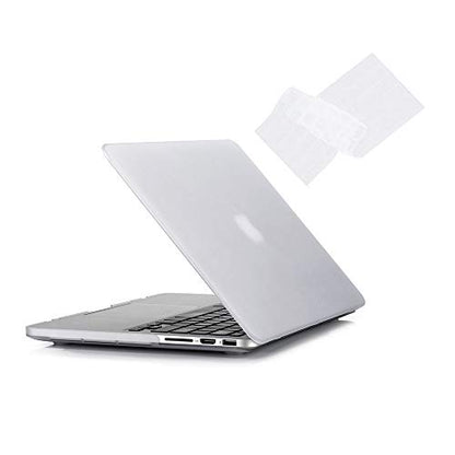 RUBAN Case for MacBook Retina Pro 15 inch A1398 (2015-2012), Plastic Smooth Matte Hard Case Shell with TPU Keyboard Cover, White - color: Frost Clear