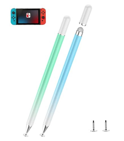 Stylus Pen for Touchscreen, Kenkor 2 in 1 Active iPad Pencil - Green+ Blue | Stylus Pen for iPad/Android/Switch/iPhone/Samsung/Galaxy/Huawei/Surface/ViVo/OPPO/Lenovo, All Touch Screens Tablet Pencil - color: Green+Blue