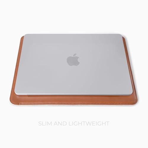 Comfyable Laptop Sleeve 14 Inch Precisely Compatible with MacBook Pro M5 M4 M3 M2 Pro/Max 2026-2021, Faux Leather Cover Case, 14 in, Brown - color: Brown, size: For 14" MacBook Pro
