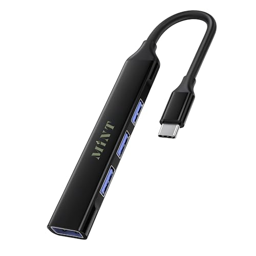 Mint USB C Hub 4 Port, Slim Portable USB Splitter for iPad & Laptop, Compact Minimalist Adapter with USB 3.0 High Speed