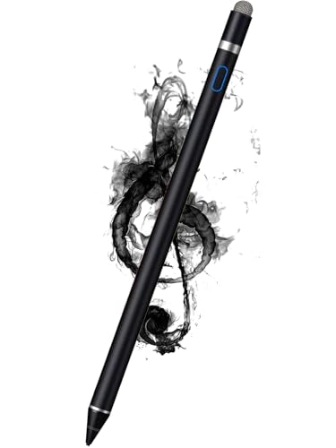 CMARS Stylus Pen for iPad Rechargeable Universal Pad Pencil for Tablet, Active Digital Pens Fine Point Tablet Pen, Pencil for iPhone Android/iOS/iPad mini/Pro/Air and More Tablet/Smartphone - Black - color: Black-mesh tip