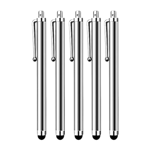 HESSION 5 Pack Stylus Pen for All capacitive Touch Screens Suitable for iPhone Ipad Samsung Galaxy Tablets (Grey) - color: Grey
