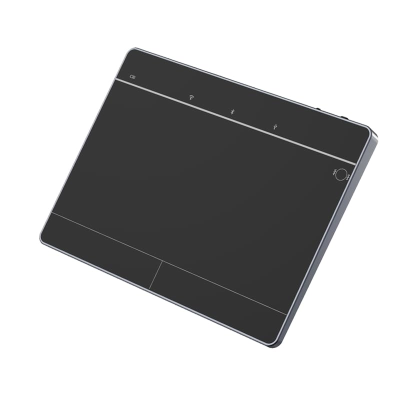 JOMAA Wired&2.4GWireless&Bluetooth Trackpad for Windows 10/11,Rechargeable Touchpad Mouse with Multi-Gesture Support for PC Laptop Computer (Black) - color: Black
