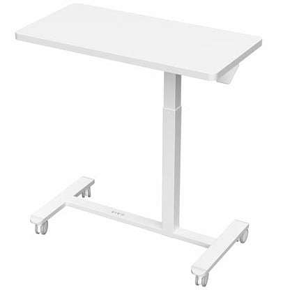 VIVO White Mobile 32 x 16 inch Over Couch Laptop Table, CART-V02L-W | Height Adjustable Bedside Desk for Recliner, Laptop Cart with Hidden Caster Wheels, Holds 17.6 lbs - color: White, size: 32 x 16 inch