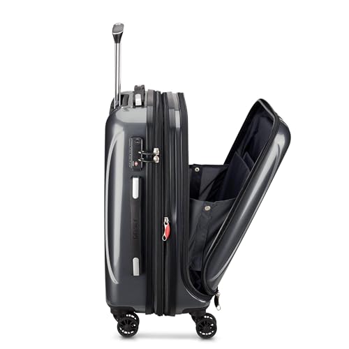 DELSEY PARIS Helium Aero Hardside Expandable Luggage with Spinner Wheels, Titanium, Carry-On 19 Inch - color: Titanium, size: Carry-On 19 Inch