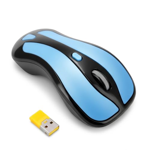 Wireless Optical Air Mouse 2.4G Gyroscope Fly Mouse with USB Nano Receiver, 1600 DPI Dual Mode Presentation Remote for PC Laptop Smart TV Projector