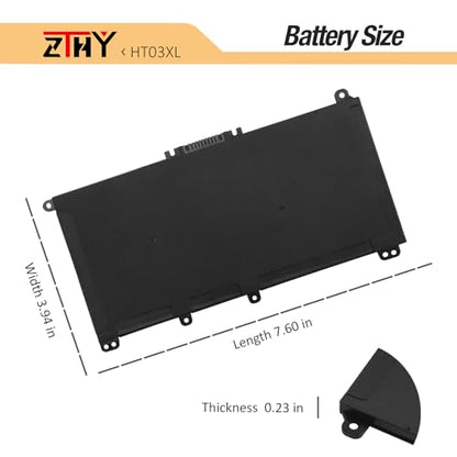 HT03XL Battery Replacement for HP Pavilion 14-CE 14-CF 14-CK 14-CM 14-DF | 14-DH 14-DQ 14Q-CY 14S-CF 14S-DQ 14-FQ 15-CS 15-CW 15-DA 15-DW 14-ce0xxx 14-cf0xxx 14-cm0xxx 14-dh0xxx 14-dk0xxx 14-dq0xxx - size: 7.68*4.13*0.2 inch HT03XL