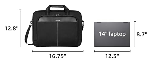 Targus 15-16 Inch Slim Lightweight Laptop Briefcase, Black - Messenger and Shoulder Bag with Padded Compartment and Trolley Strap for 16" Laptops (TCT027US) - color: Black, size: 16 inch