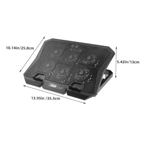 Toddmomy Laptop Cooling Pad 15.6 Inch with 6 Fans, Quiet Adjustable Speed Laptop Cooler Stand with Blue LED Light, Portable Cooling Fan Base for Gaming and Office Use