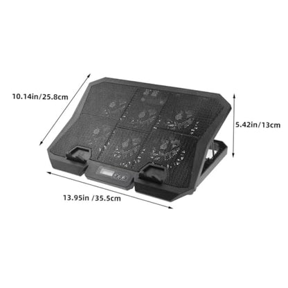 Toddmomy Laptop Cooling Pad 15.6 Inch with 6 Fans, Quiet Adjustable Speed Laptop Cooler Stand with Blue LED Light, Portable Cooling Fan Base for Gaming and Office Use