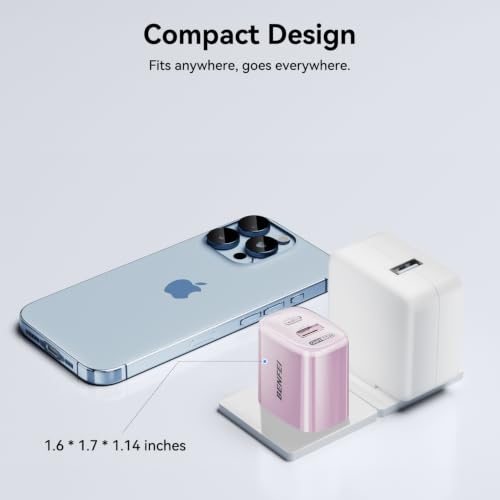 BENFEI 33W GaN USB C Fast Charger, 2-Port Two-Tone Compact Wall Charger Block, Portable Travel Charger for iPhone 17/16/15, Galaxy S25/S24/S23, Pixel 10/9/8, iPad, AirPods, MacBook, Steam Deck