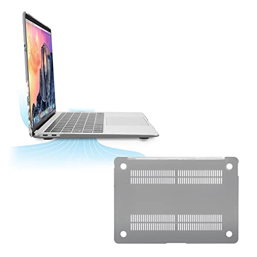 MOSISO Compatible with MacBook Air 13 inch Case M1 2022-2018, Grey | Retina Display, Plastic Garden Flowers Hard Shell&Keyboard Cover&Screen Protector, Release A2337 M1 A2179 A1932 - color: Grey