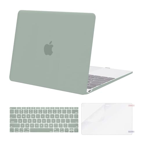MOSISO Compatible with MacBook 12 inch Case A1534,2017-2015, Antique Green | Protective Crack-Resistant Plastic Hard Shell Case & Keyboard Cover Skin & Screen Protector - color: Antique Green
