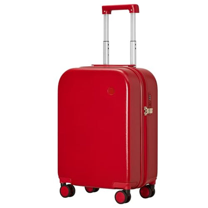 mixi Carry on Luggage, 20'' Suitcase Spinner Wheels Luggage Hardshell Lightweight Rolling Suitcases PC with Cover & TSA Lock for Business Travel, Red - color: Red, size: 20in Carry on