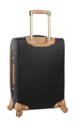 Steve Madden Designer-Gepckkollektion Leichter Softside-Koffer fr Damen und Herren strapazierfhige 50,8 cm groe Tragetasche mit 4 rollenden Spinner-Rdern, Harlo Black, 20in, Carry on Bag With Spinner - color: Harlo Black, size: 20 inches