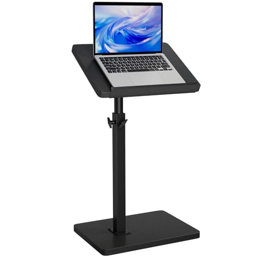 IBUYKE C Shaped Side Table, Angle Adjustable, 360° Swivel Height Adjustable End Table for Small Spaces, for Phone Computer & Tablet, Modern Small Coffee Snack Table for Sofa/Bed, Black UTVT004B - color: Black, size: Angle Tilt