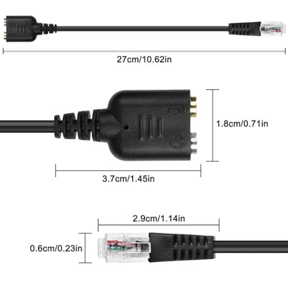 XMSJSIY RJ9 to 3.5mm Headsets Adapter Telephone Phones MIC Audio Splitter Adapter Cable RJ9 4P4C Male to 3.5mm Jack Headphone Microphone Audio Cable - 27CM/10inch