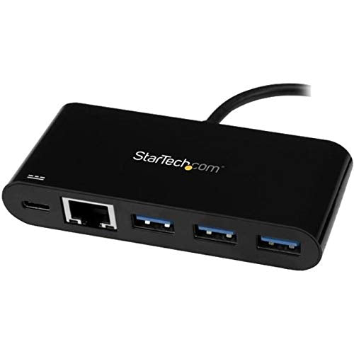 StarTech 3-Port USB-C Hub with 3x USB-A and GbE, 60W PD, 5Gbps, Windows | PD 2.0 passthrough charging, 3x USB-A, Wired networking, macOS, Linux, iPadOS, ChromeOS, Plug-and-play