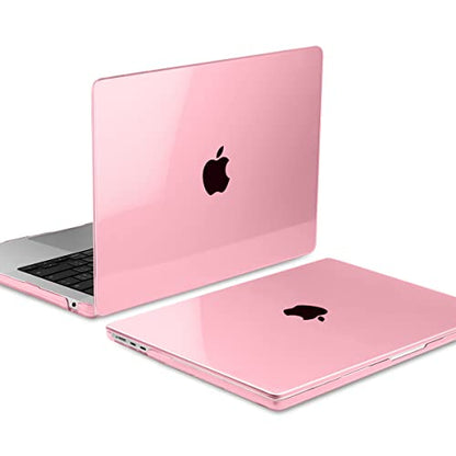 TWOLSKOO Compatible with MacBook Air 13 inch Case M5 2026 M4 2025 M3 M2 2024-2022 A3449 A3240 A3113 A2681, Plastic Hard Shell & Keyboard Cover & Screen Film for MacBook Air 13.6 inch, Crystal Pink - color: Crystal Pink
