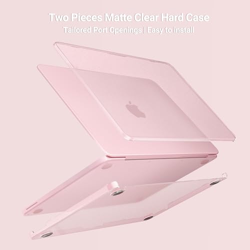 MOSISO Compatible with MacBook Neo Case 13 inch 2026 A3404 A18 Pro Chip | 4 in 1 Kit Ultra-Thin Exact-Fit Scratches&Fingerprints Resistant Protective Hard Shell Matte Case Cover, Blush Clear - color: Blush Clear