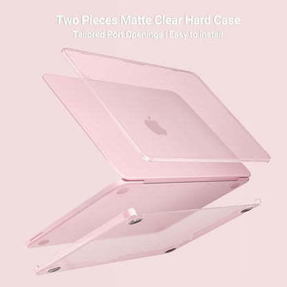MOSISO Compatible with MacBook Neo Case 13 inch 2026 A3404 A18 Pro Chip | 4 in 1 Kit Ultra-Thin Exact-Fit Scratches&Fingerprints Resistant Protective Hard Shell Matte Case Cover, Blush Clear - color: Blush Clear