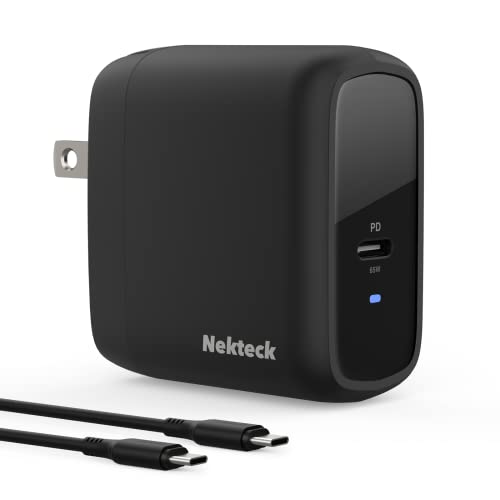 Nekteck 65W USB C Charger, GaN II PD Fast Charging with Foldable Plug | GaN Charger, Compatible with MacBook Air/Pro, iPhone 16/17 Series, Stable Charging Adapter, Portable for Travel, Office, Home - size: 65W