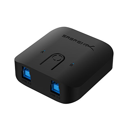 SABRENT USB 3.0 Sharing Switch for Multiple Computers, LED (USB-SW30) | Share USB peripherals across computers; LED device indicators; black - size: 1 Count (Pack of 1)
