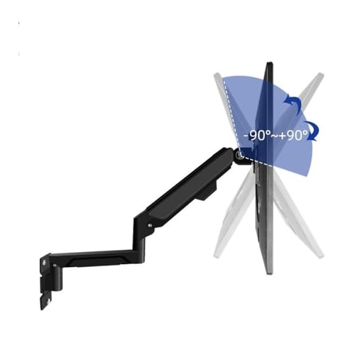 Monitor Stand Wall Mount Monitor Arm with Laptop Tray, Aluminum Gas Spring Full Motion Laptop Mount Arm Fits Max 32 inch, 19.8 lbs Screens/ 10-17" Laptop Desk Accessories(White) - color: White