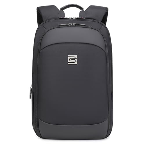Business Backpack for Men 15.6 Inch,Slim & Expandable Waterproof Travel Laptop Backpack - color: Black