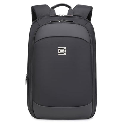 Business Backpack for Men 15.6 Inch,Slim & Expandable Waterproof Travel Laptop Backpack - color: Black