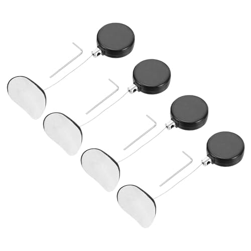 MECCANIXITY 1.8 ft Retractable Cable Lock with Arc Patch Remote Control Security Lock with Adjustable Cord Tether Anti Theft for Laptop, TV, 200g, Black, 4 Pack - color: Black