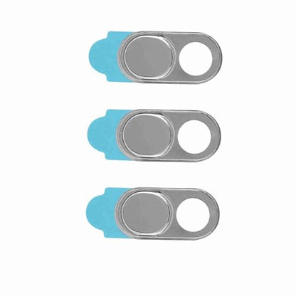 3-Pack Metal Webcam Cover Stickers Silver Slider Camera Blocker fit for Smartphone Tablet Laptop PC Slim Secure Adhesive - color: Silver