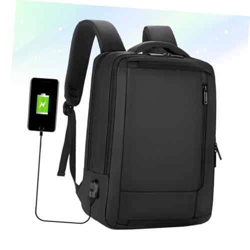 Large Capacity USB Charging Laptop Backpack for Men, Business Bookbag with Waterproof Black Exterior, Portable Computer Bag Suitable for Travel and Work