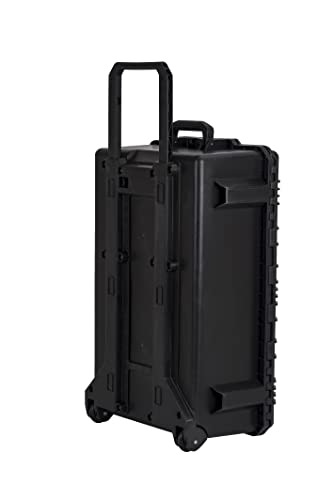 MEIJIA Premium Waterproof Rolling Hard Camera Case,Hard Protective Case with customizable fit foam and wheels,Full Protection with Light&Convenient Design,Elegant Black (31.3"X20.3"X12.25") - size: 31.3"X20.3"X12.25"