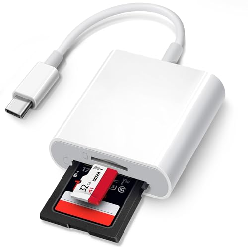 Trail Camera USB C SD Card Reader, ChiaoPio 2 in 1 USB-C to Memory Card Adapter with SD MicroSD Dual-Slot Compatible with iPhone 15 iPad Mac MacBook Pro/Air/Mini Samsung Android Laptop - size: 2 Port