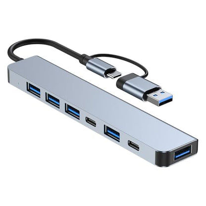 VIENON Aluminum USB C & USB Hub 7-in-1 with USB 3.0, USB-C Ports for PC/Laptops/MacBook Pro/Air/iMac/iPad and More Devices