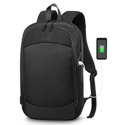 Small Inch Laptop Backpack, Expandable with USB Port, Water-Resistant for Work, College and Travel, Black - color: Black