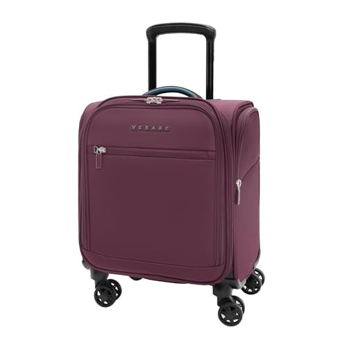 Verage Underseat Carry On Luggage with Wheels,14.5-Inch,Grape red | Personal Item Bag,Airline Approved, Laptop Compartment, USB Charging Port - color: Grape red, size: 14.5-Inch Plus Underseat