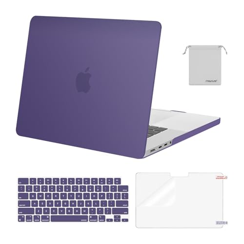 MOSISO Compatible with MacBook Pro 16 inch Case M5 M4 M3 M2 M1 2026-2021 | A3429 A3428 A3403 A3186 A2991 A2780 A2485, Protective Hard Shell Case&Keyboard Cover&Screen Film&Pouch, Imperial Purple - color: Imperial Purple