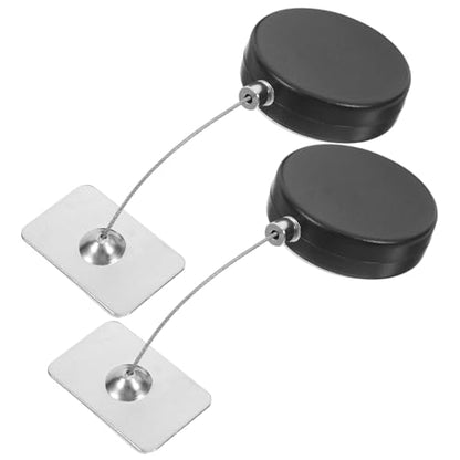 Retractable Security Cable Lock with Remote Control 2 Pack Automatic Telescopic Steel Wire Lock Adhesive Mount Anti-Theft Cable for Tv DVD and Small Electronics