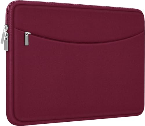 Laptop Sleeve 14 inch, Shockproof Protective Laptop Cover Briefcase Carrying Computer Bag with Accessory Pocket Portable Computer Sleeve for 14" MacBook, HP, Dell, Lenovo, Acer, Wine Red - color: Wine Red, size: 14 inch