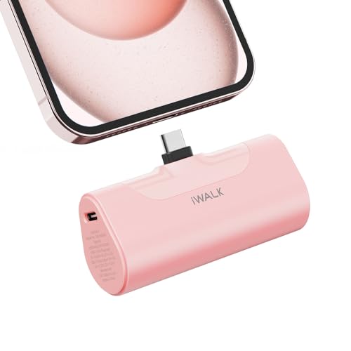 iWALK Portable Charger for iPhone 17/16/15 USB-C Small Power Bank 20W 4,500mAh Fast Charging Battery Pack Compatible with iPhone 15/16/17 Plus/17 Pro/17 Pro Max, Samsung Galaxy S25/S24/S23 Android - color: Pink
