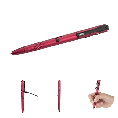 OLIGHT O'Pen 3 EDC Pen Light, 120 Lumens LED Flashlight with Green Beam, 4-in-1 Bolt Action Pen with Nib & Clip Light, USB-C Rechargeable for Writing, Presentation, Inspection and Outdoor (Wine Red) - color: Wine Red