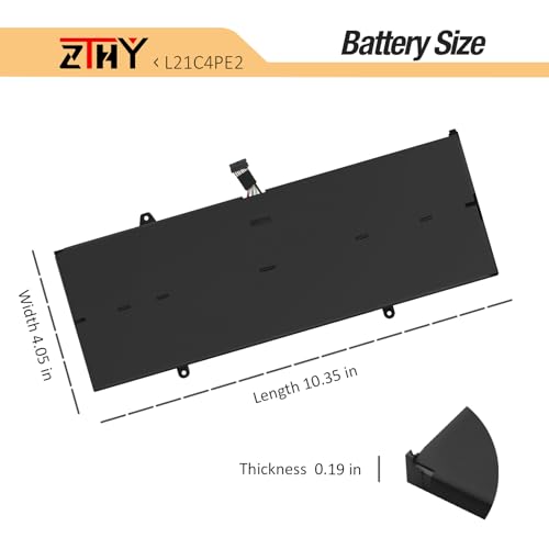 L21C4PE2 L21M4PE2 Laptop Battery for Lenovo Yoga 6 13ALC7 13ABR8 Series | L21D4PE1 L21L4PE2 SB11F29412 5B11F29411 SB11F29410 5B11F29414 SB11F29418 5B11F29421 41CP5/44/121 15.52V 59Wh - size: 10.35*4.05*0.19 inch L21C4PE2