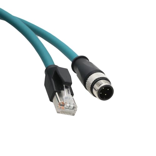 M12 4 Pin D-Coded RJ45 Ethernet Power Data Cable Waterproof Shielded Flexible Resisting Sun UV Oils for Vision Sensor Camera Network Switch Router 30m - size: 30m