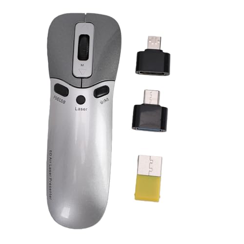 Wireless Presenter Remote, 2.4G 3000000 Clicks Gyroscope Presentation Clicker 15M Effective Distance PPT Clicker Plug, Play Seamless Integration for Computer Laptop