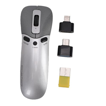 Wireless Presenter Remote, 2.4G 3000000 Clicks Gyroscope Presentation Clicker 15M Effective Distance PPT Clicker Plug, Play Seamless Integration for Computer Laptop
