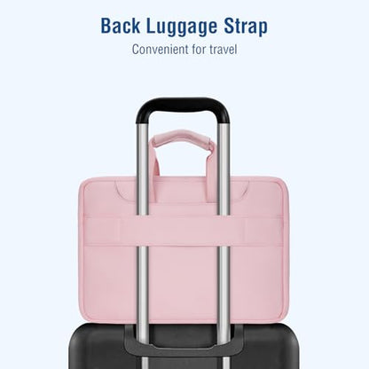 MOSISO 360 Protective Laptop Bag 13.3 inch, 13-14 inch Computer Bag | Compatible with MacBook Air 13 inch/Pro 13 /Pro 14, HP,Dell,Notebook, Laptop Carrying Case with Strap&Handle, Pink - color: Pink, size: 13.3 inch