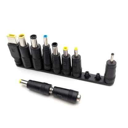 10 in 1 Universal Laptop DC Power Connector Tips Kit, USB A Male to Multi Size DC Barrel Plug Adapter Set with ThinkPad Square Port for HP Dell Lenovo Asus Acer Samsung Notebook