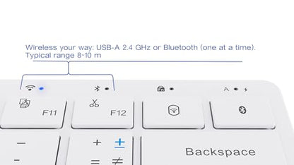 Mathematical Keyboard — Write Math & Equations Faster on Windows PC | 55 Symbols & Shortcuts for Any Editor or Browser | 2.4G Wireless + Bluetooth | USB-C Rechargeable | US Layout |
